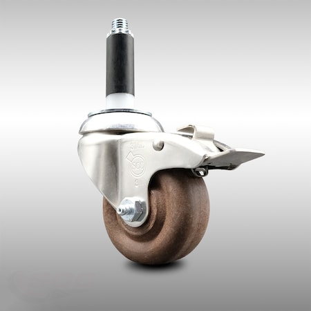 Service Caster 3.5 Inch 316SS High Temp Glass Filled Nylon 3/4 Inch Stem Caster Lock Brake SCC-SS316TTLEX20S3514-GFNSHT-34